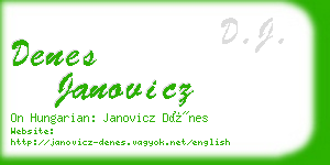 denes janovicz business card